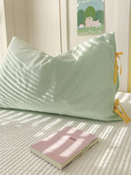 Mira Bow Gingham Washed Cotton Pillowcase original reference image 2