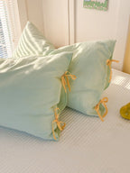 Mira Bow Gingham Washed Cotton Pillowcase original reference image 20