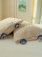 Mira Bow Gingham Washed Cotton Pillowcase original reference image 21