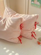 Mira Bow Gingham Washed Cotton Pillowcase original reference image 24