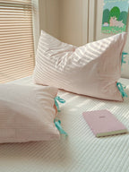 Mira Bow Gingham Washed Cotton Pillowcase original reference image 28