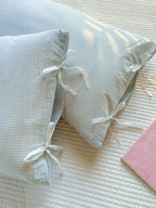 Mira Bow Gingham Washed Cotton Pillowcase original reference image 31