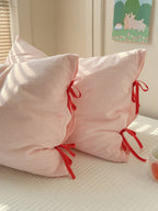Mira Bow Gingham Washed Cotton Pillowcase original reference image 36
