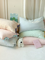 Mira Bow Gingham Washed Cotton Pillowcase original reference image 42