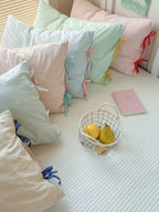 Mira Bow Gingham Washed Cotton Pillowcase original reference image 43
