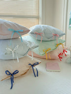 Mira Bow Gingham Washed Cotton Pillowcase original reference image 45