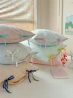 Mira Bow Gingham Washed Cotton Pillowcase original reference image 46