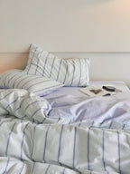 Mist Harbor Stripe Washed Cotton Duvet Cover original reference image 9