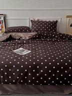 Mocha Dot Printed Cotton Sateen Duvet Cover original reference image 3