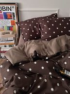 Mocha Dot Printed Cotton Sateen Duvet Cover original reference image 4