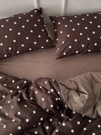 Mocha Dot Printed Cotton Sateen Duvet Cover original reference image 5