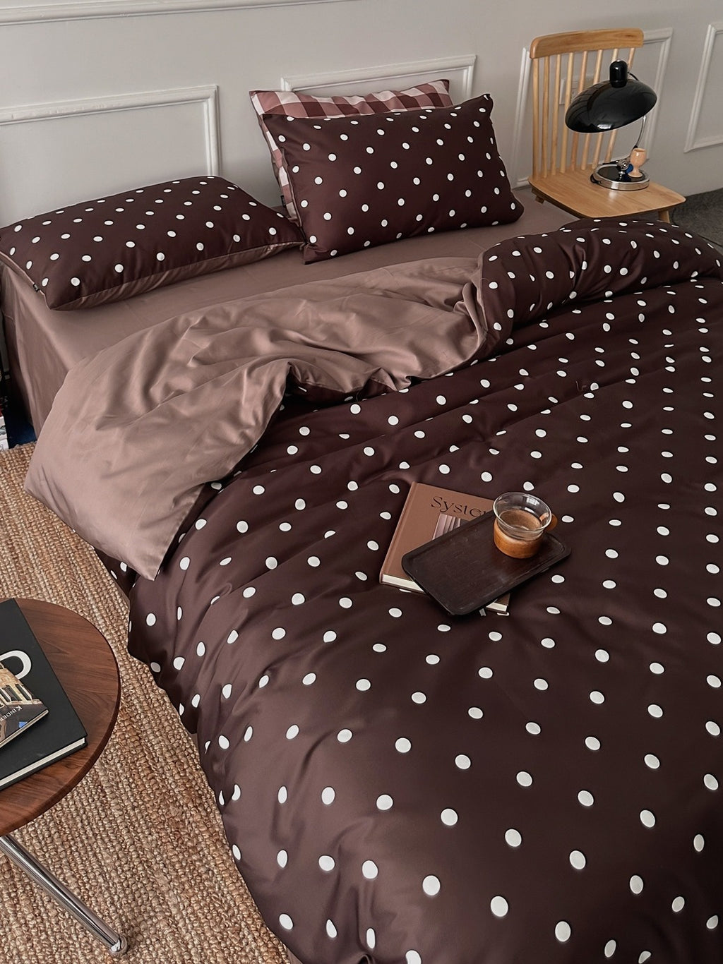 Mocha Dot Printed Cotton Sateen Duvet Cover original reference image 6