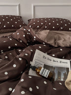 Mocha Dot Printed Cotton Sateen Duvet Cover original reference image 7