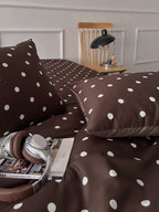 Mocha Dot Printed Cotton Sateen Duvet Cover original reference image 8