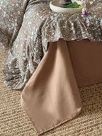 Mocha Meadow Floral Ruffle Cotton Double Gauze Duvet Cover original reference image 9