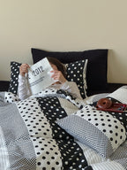 Mosaic Polka Dot Cotton Muslin Duvet Cover original reference image 2