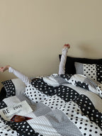 Mosaic Polka Dot Cotton Muslin Duvet Cover original reference image 3