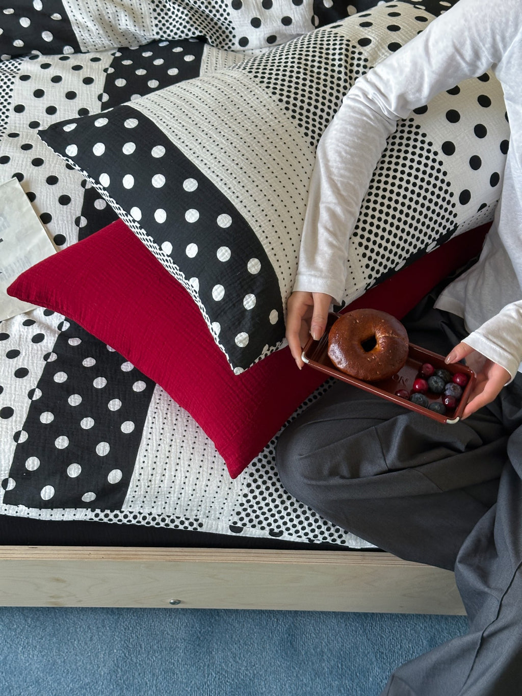 Mosaic Polka Dot Cotton Muslin Duvet Cover original reference image 5