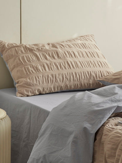 Oat Whisper Cotton Seersucker Duvet Cover original reference image 4