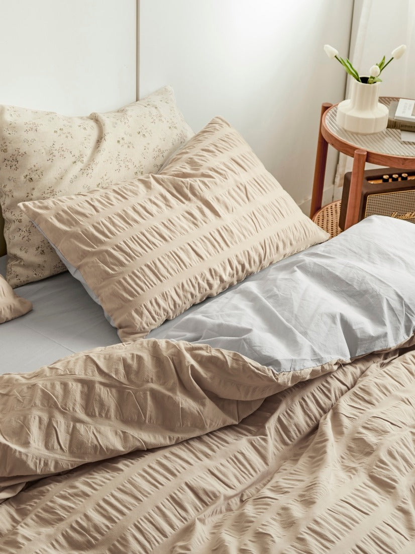 Oat Whisper Cotton Seersucker Duvet Cover original reference image 5
