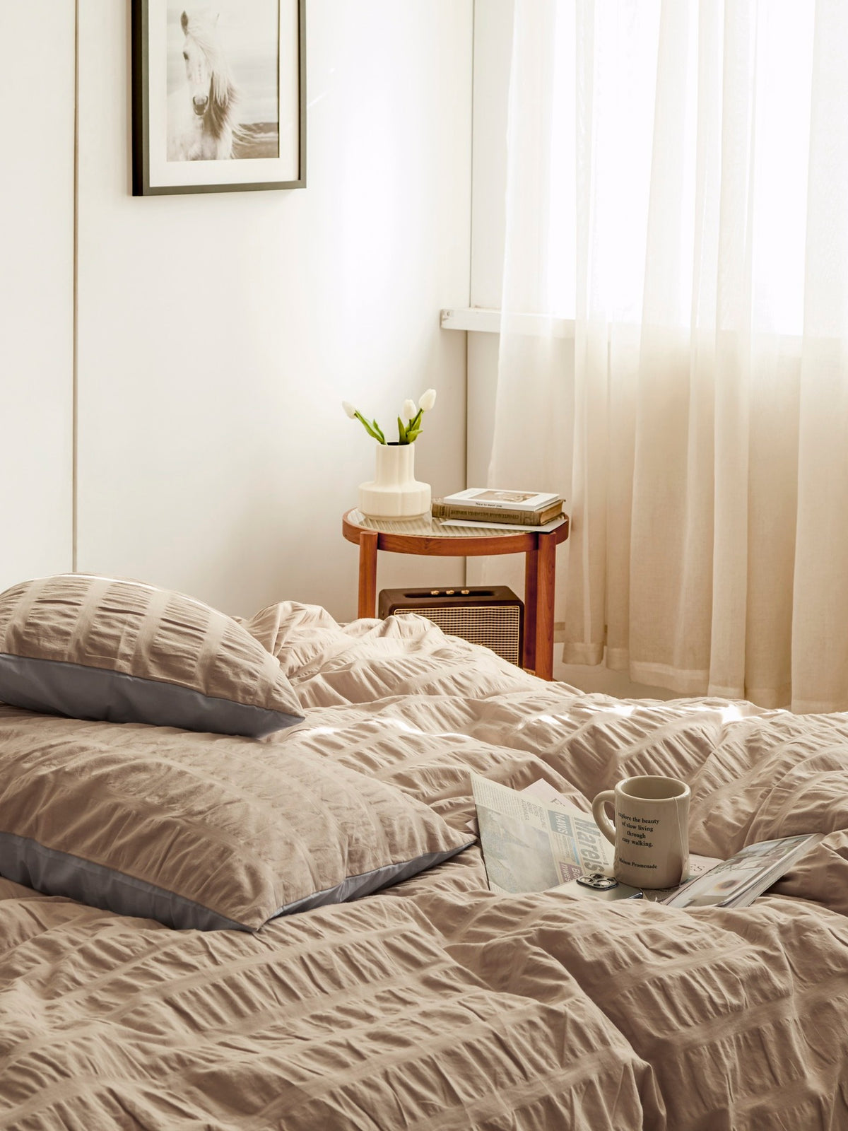 Oat Whisper Cotton Seersucker Duvet Cover original reference image 8
