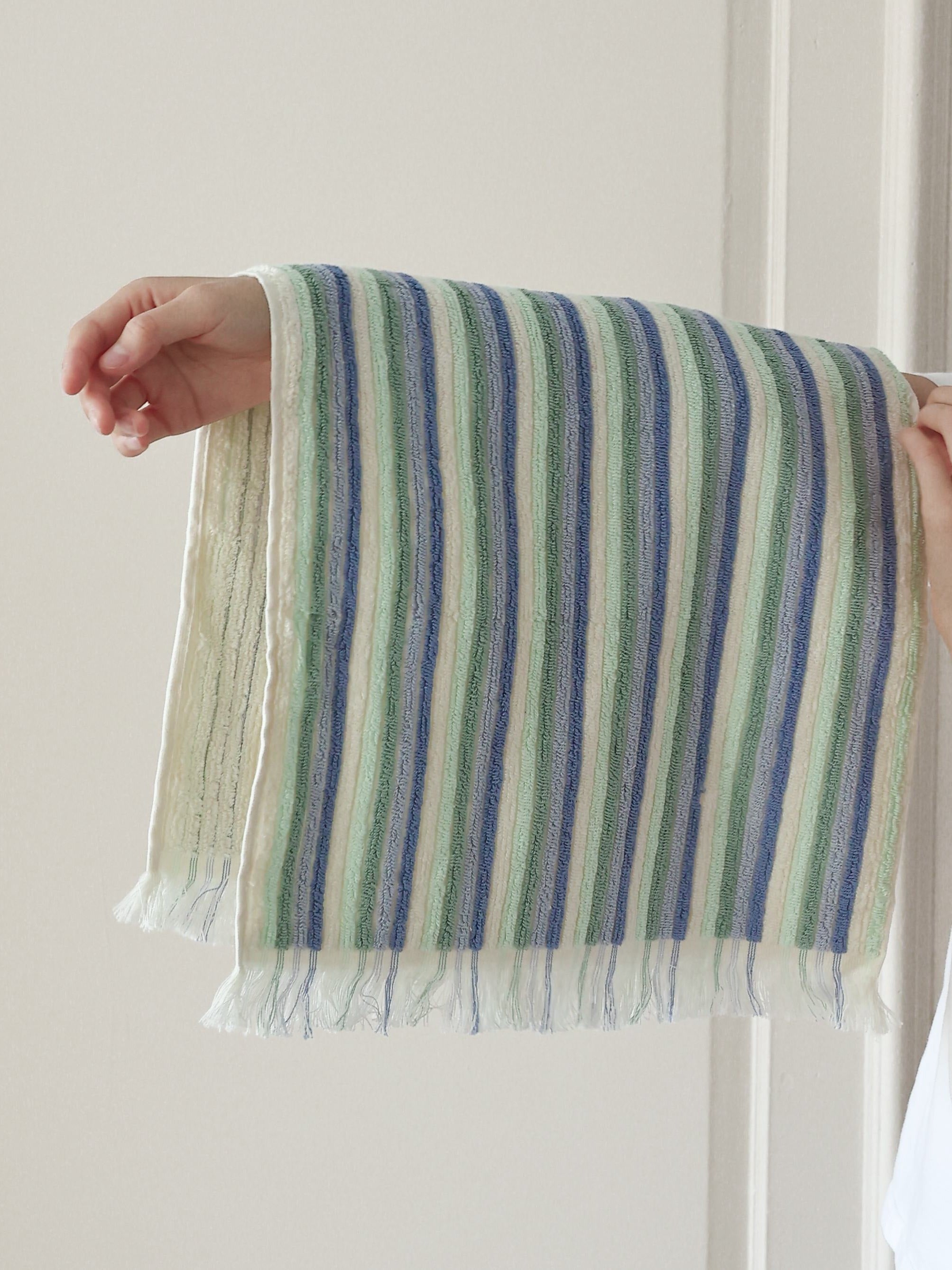 Pastel Lane Stripe Cotton Bath Towel original reference image 1