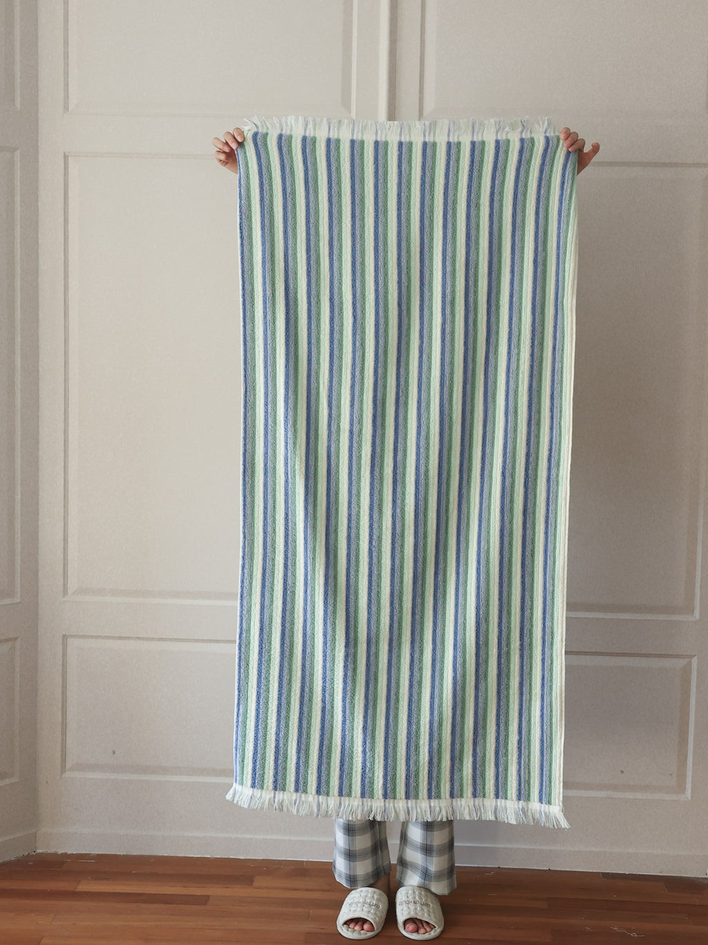 Pastel Lane Stripe Cotton Bath Towel original reference image 2