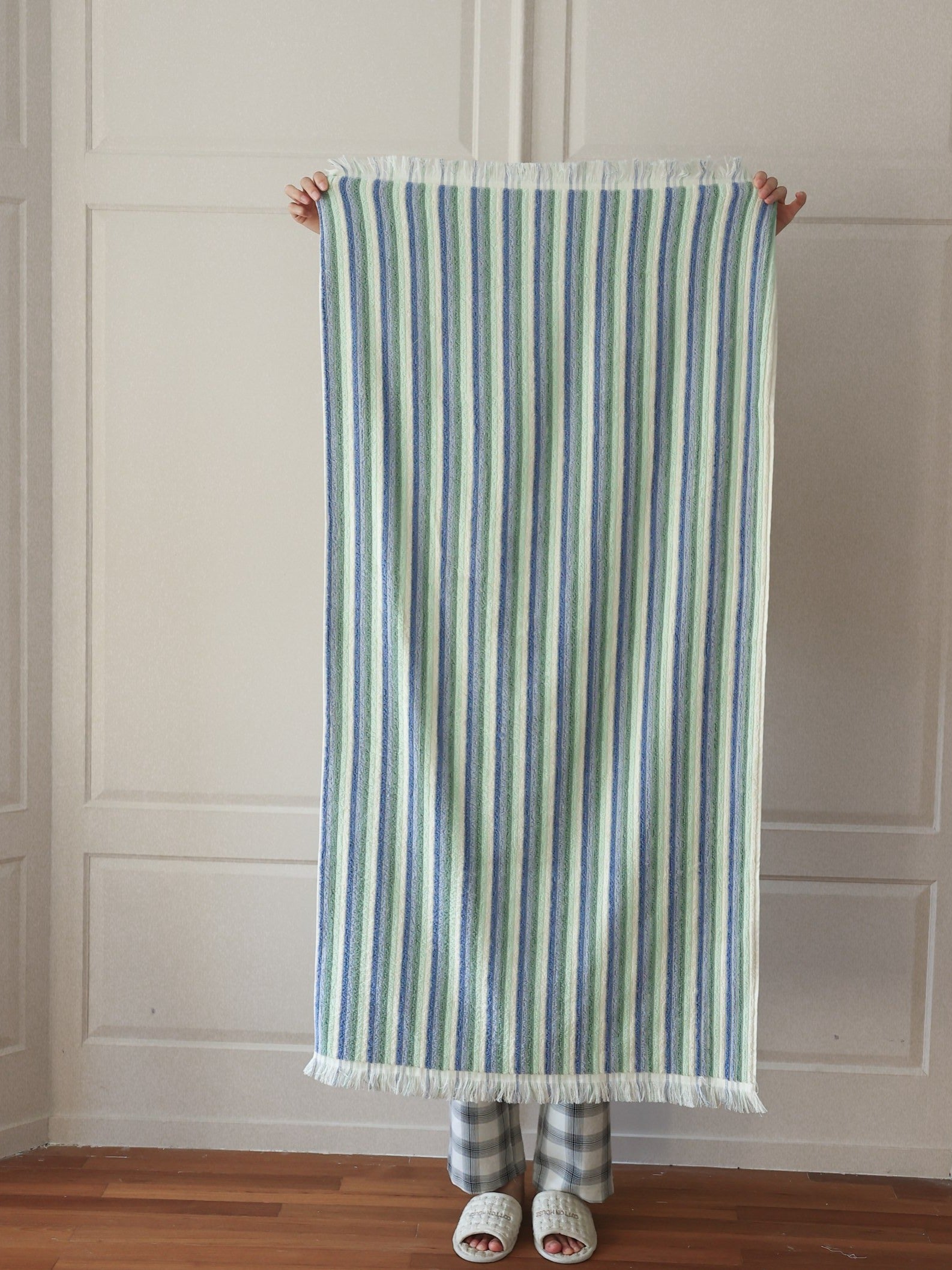 Pastel Lane Stripe Cotton Bath Towel original reference image 2