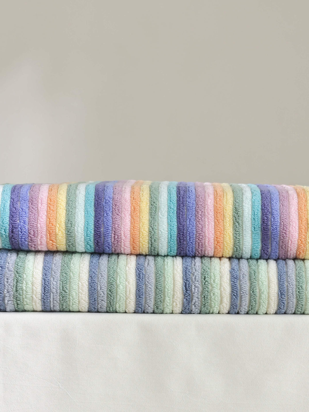 Pastel Lane Stripe Cotton Bath Towel original reference image 4