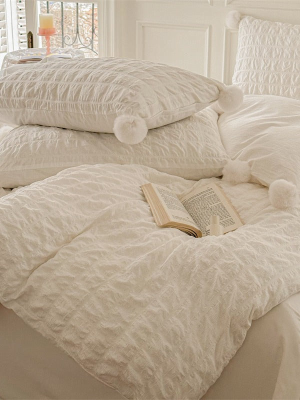 Pom Cloud Cotton Seersucker Duvet Cover original reference image 1
