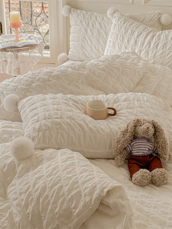 Pom Cloud Cotton Seersucker Duvet Cover original reference image 2