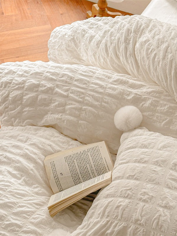 Pom Cloud Cotton Seersucker Duvet Cover original reference image 3