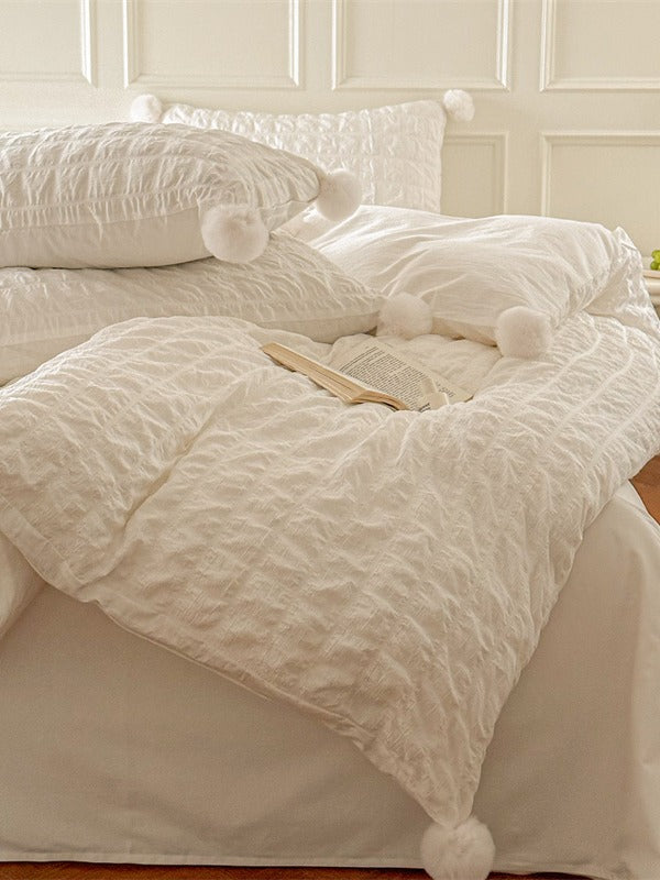Pom Cloud Cotton Seersucker Duvet Cover original reference image 5
