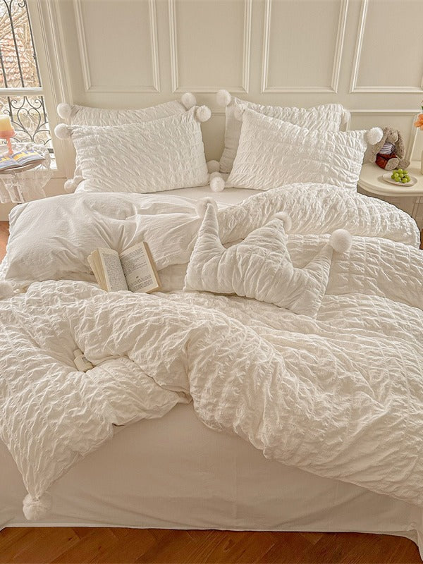 Pom Cloud Cotton Seersucker Duvet Cover original reference image 6