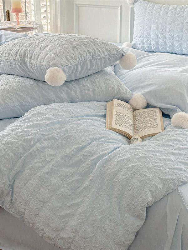 Pom Cloud Cotton Seersucker Duvet Cover original reference image 13