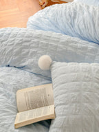 Pom Cloud Cotton Seersucker Duvet Cover original reference image 14