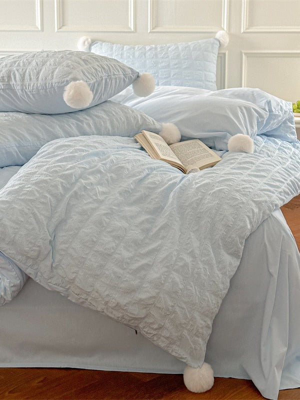 Pom Cloud Cotton Seersucker Duvet Cover original reference image 15