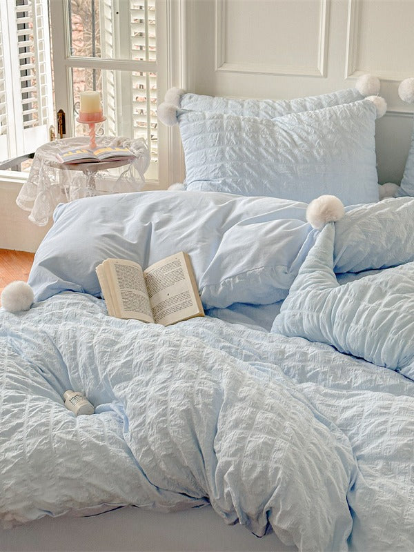Pom Cloud Cotton Seersucker Duvet Cover original reference image 17