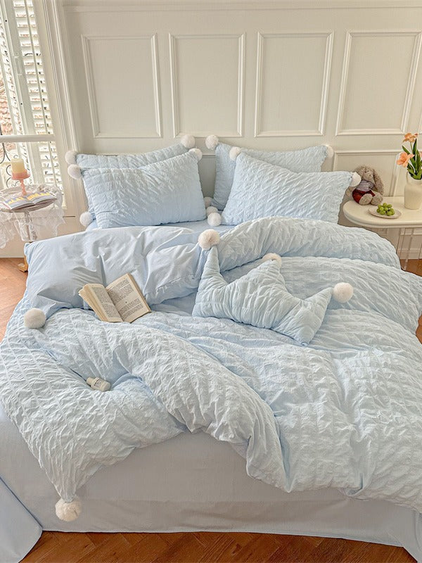 Pom Cloud Cotton Seersucker Duvet Cover original reference image 18