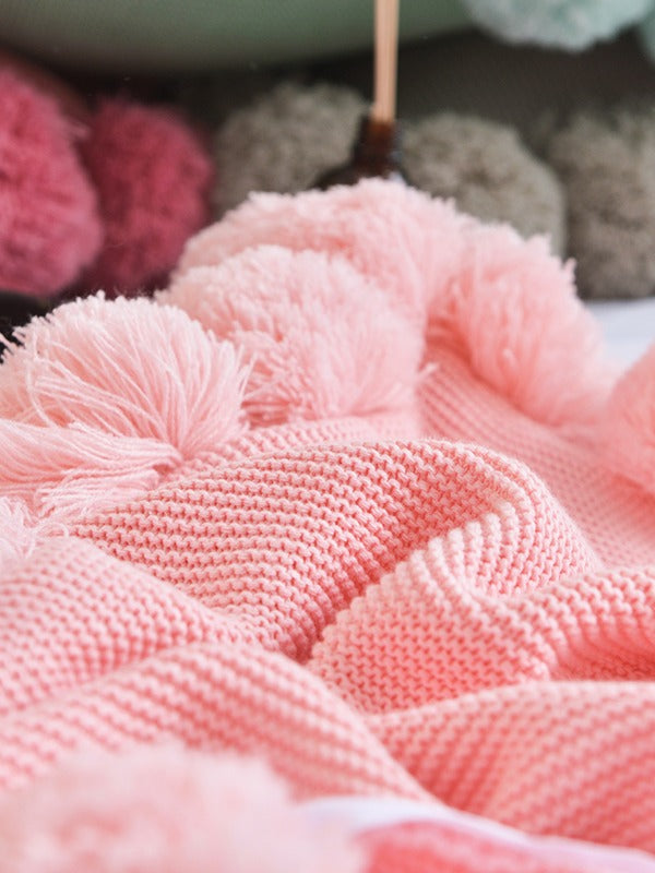 Pom Cloud Cotton Throw Pillow original reference image 8