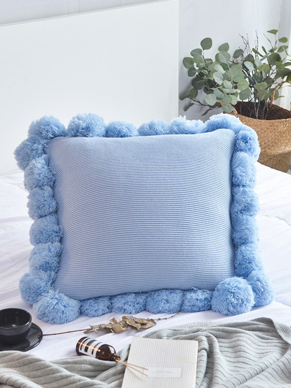 Pom Cloud Cotton Throw Pillow original reference image 10