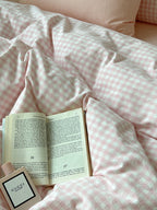 Porto Mixed Gingham Washed Cotton Duvet Cover original reference image 5