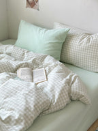 Porto Mixed Gingham Washed Cotton Duvet Cover original reference image 10