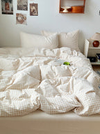 Porto Mixed Gingham Washed Cotton Duvet Cover original reference image 15