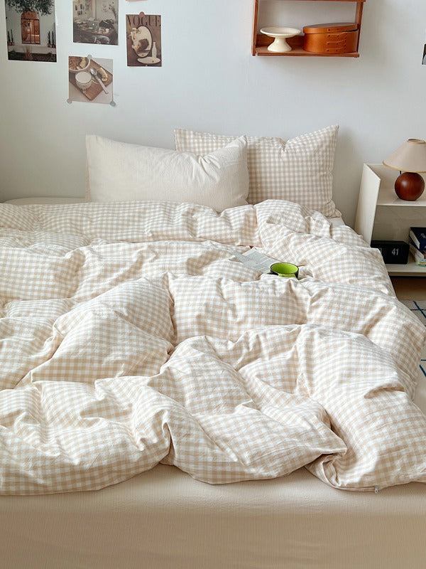 Porto Mixed Gingham Washed Cotton Duvet Cover original reference image 15