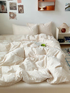 Porto Mixed Gingham Washed Cotton Duvet Cover original reference image 19