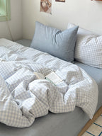 Porto Mixed Gingham Washed Cotton Duvet Cover original reference image 20