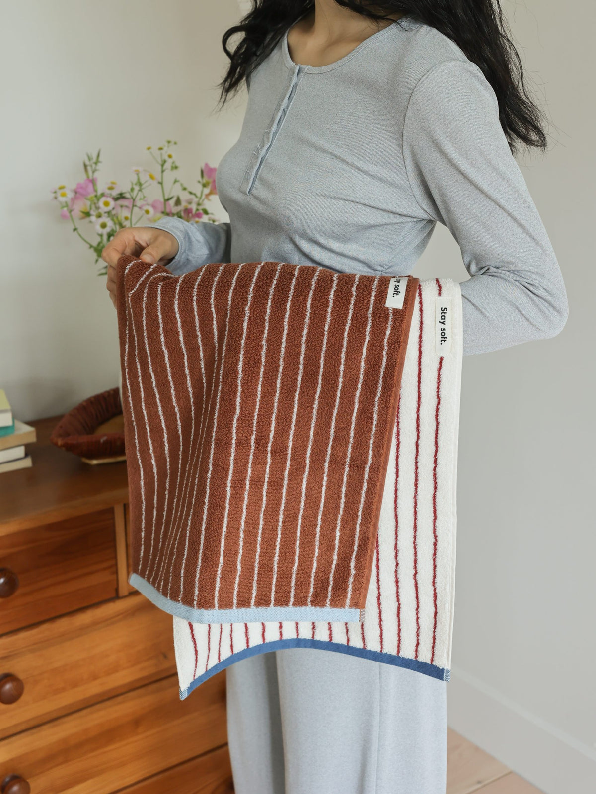 Ribbon Stripe Cotton Bath Towel original reference image 4