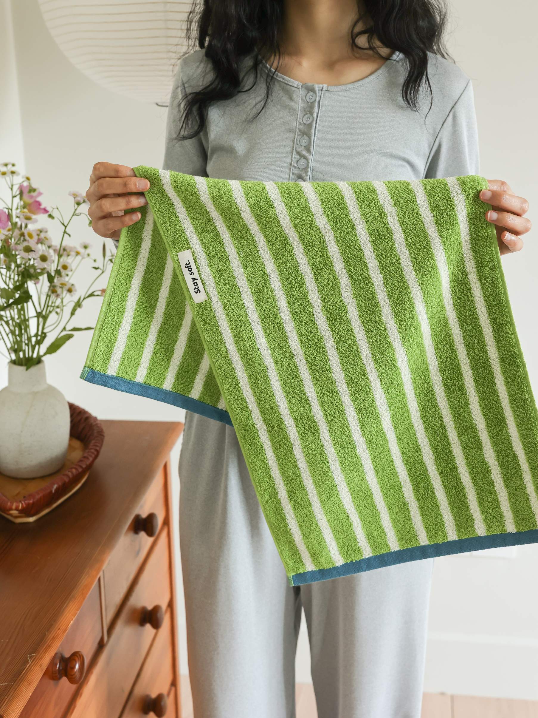 Ribbon Stripe Cotton Bath Towel original reference image 8