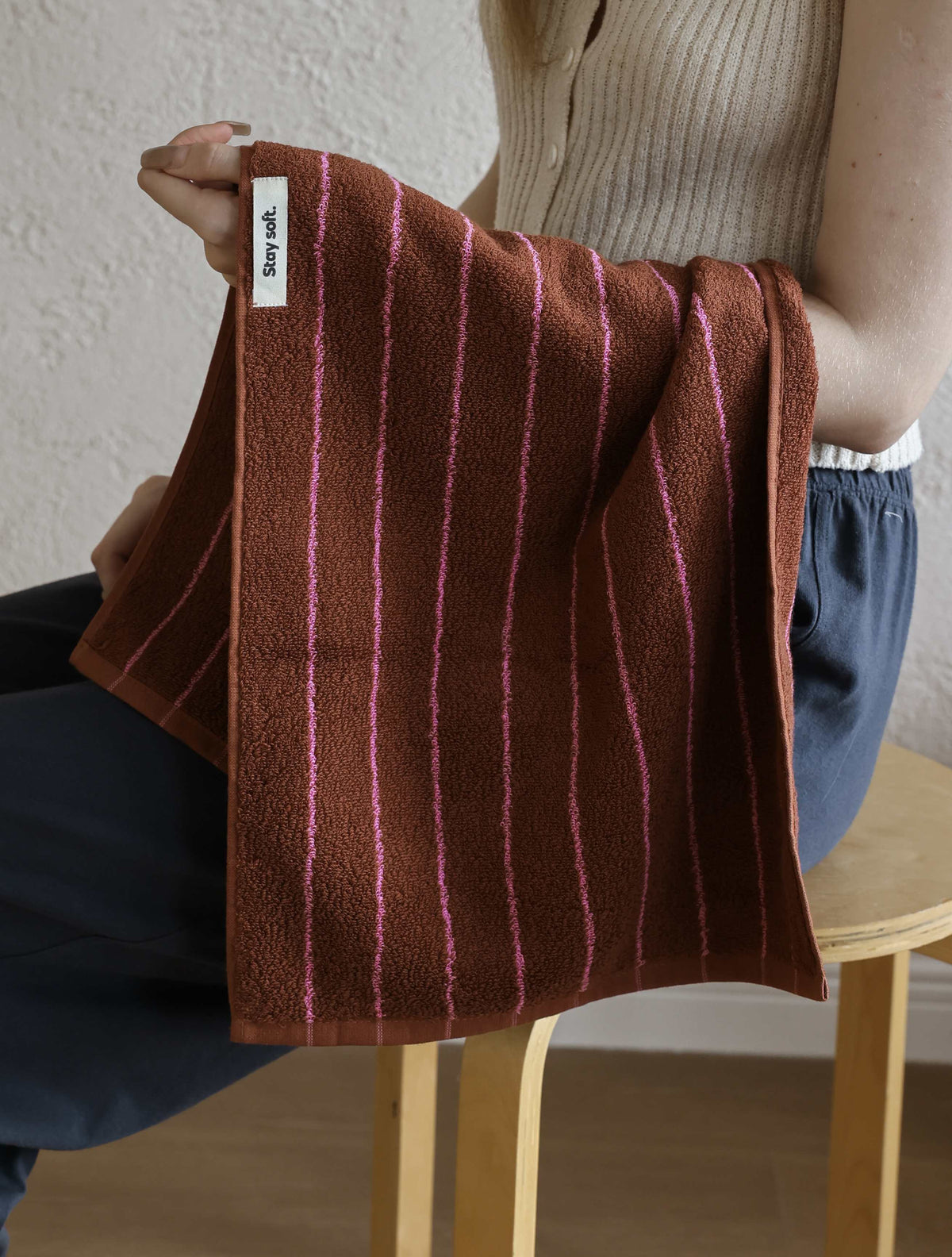 Ridge Stripe Cotton Bath Towel original reference image 2
